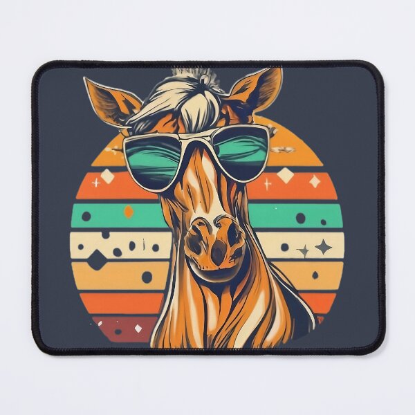 Item preview, Stylish Horse in Sunglasses Vintage Sunset Backdrop designed and sold by LumberEchoArts.