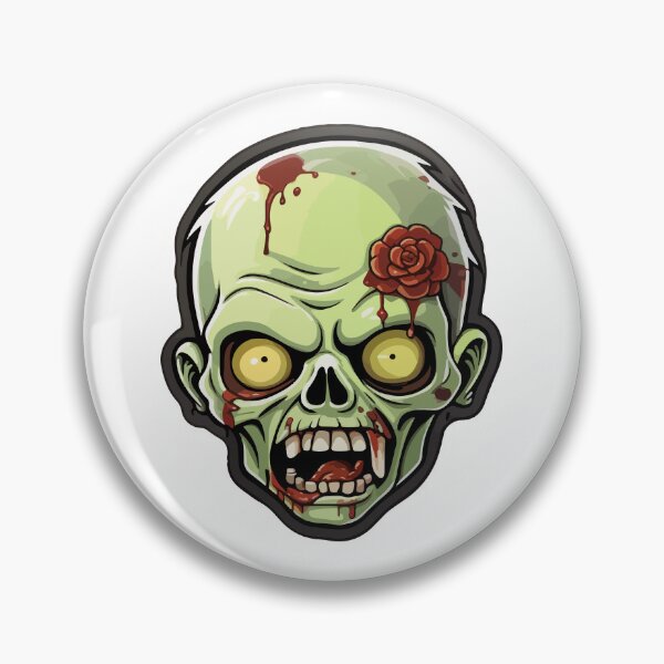 Artikelvorschau, Zombiekopf mit Rosen entworfen und verkauft von StickerLab4.