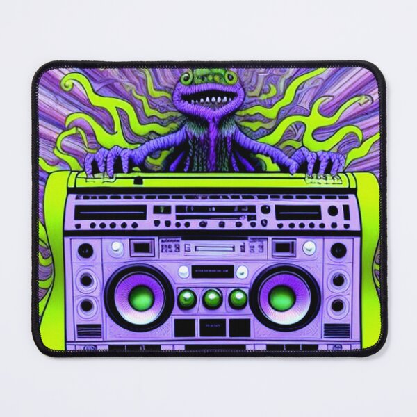 Item preview, Trippy Retro Monster With Boombox designed and sold by TheDarkWardrobe.