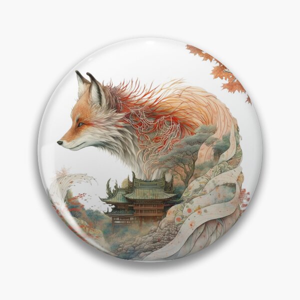 Item preview, Chinese style fox designed and sold by FunFabricFiesta.