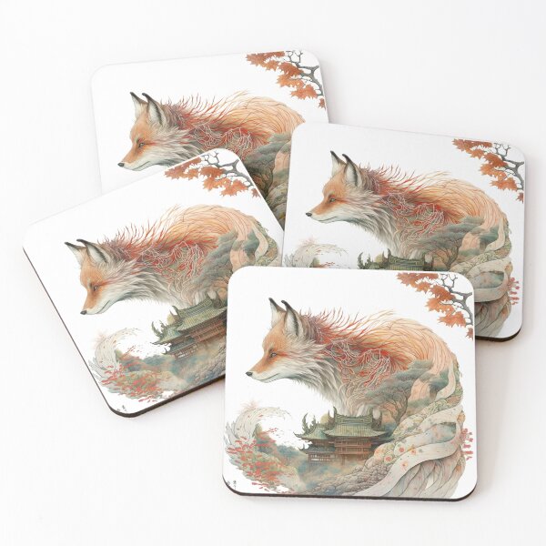 Item preview, Chinese style fox designed and sold by FunFabricFiesta.