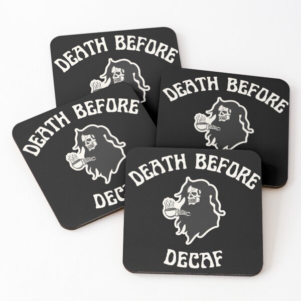 Item preview, Death Before Decaf designed and sold by TMJ Design Co.