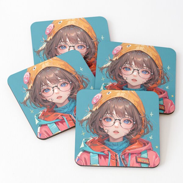Item preview, Anime girl with jacket and hat colorful portrait art designed and sold by TheArtistOf2022.