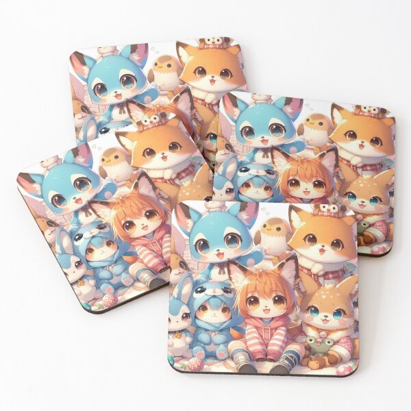 Item preview, adorable animals in pajamas designed and sold by CuteCritterArt.
