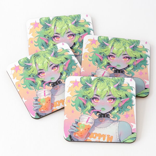 Item preview, Fantasy Elf Bubble Tea Anime Girl designed and sold by bubblegoth.