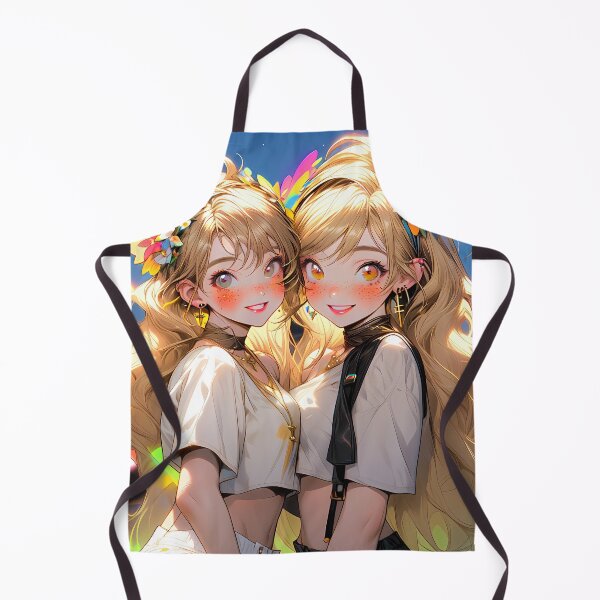 Item preview, Two Cute anime girls double portrait art designed and sold by TheArtistOf2022.