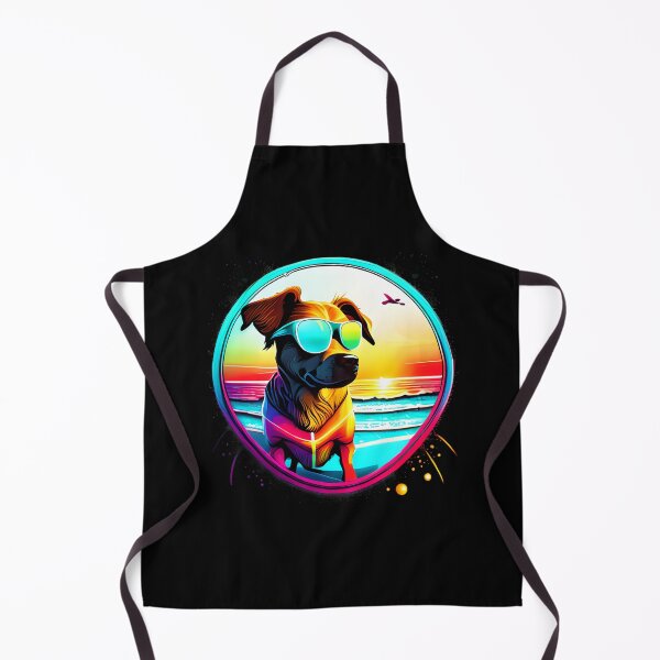 Item preview, SUNSET SERENITY: DOG IN SUNGLASSES BY THE BEACH designed and sold by BorczVisuals.
