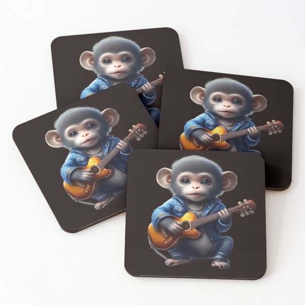 Item preview, Musician Baby Monkey Playing Guitar designed and sold by vuslatmedia.