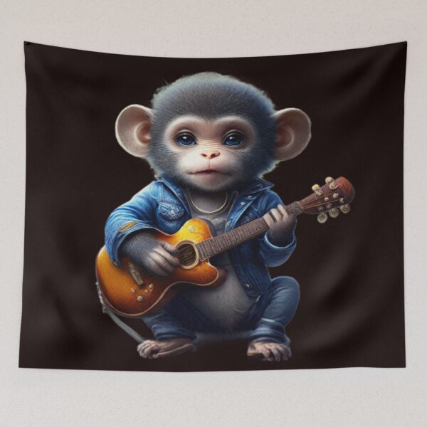 Item preview, Musician Baby Monkey Playing Guitar designed and sold by vuslatmedia.