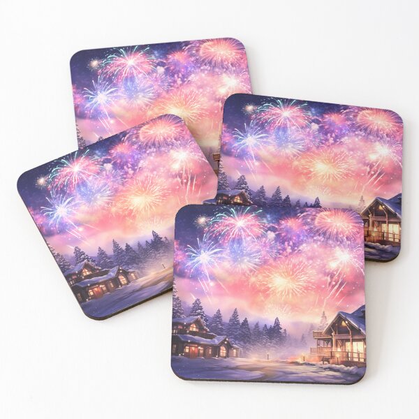 Item preview, Magical Fireworks Village Art designed and sold by acrylicartp.