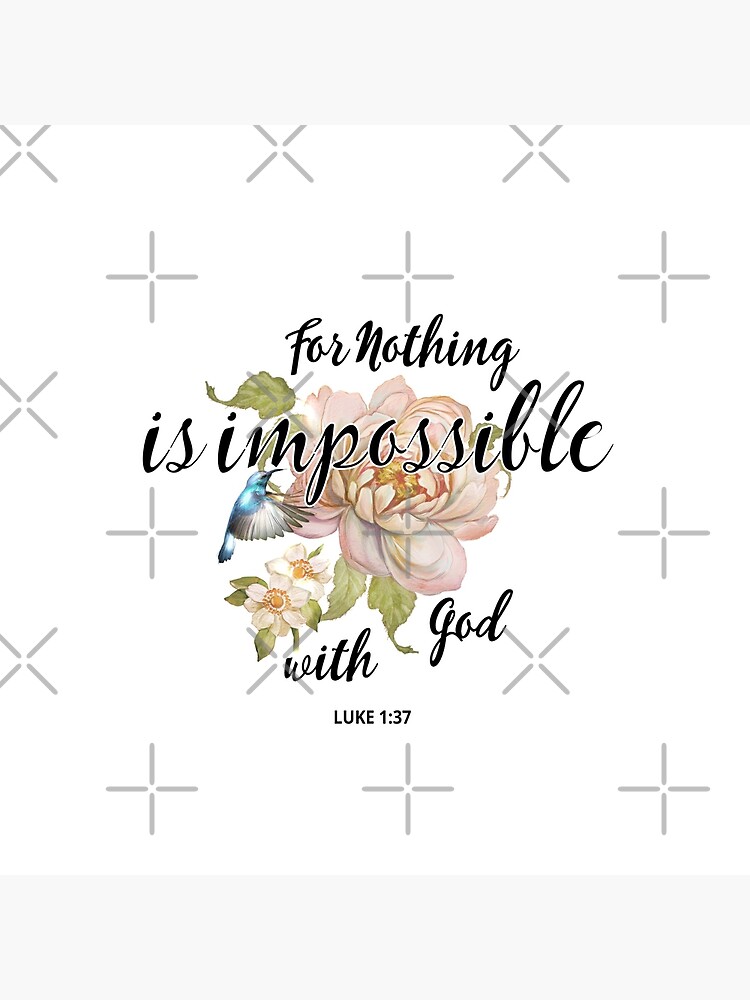 Tote Bag Citation Chretienne Pour Rien Est Impossible Avec Dieu Luc 1 37 Par Christianstore Redbubble