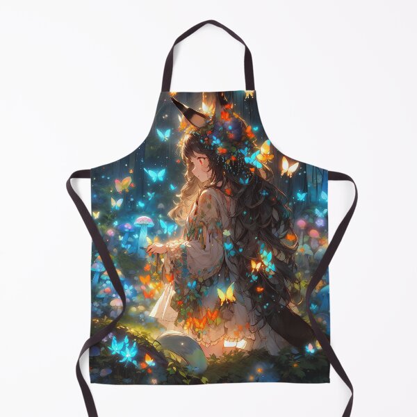 Item preview, Anime girl with glowing flowers in forest portrait art designed and sold by TheArtistOf2022.