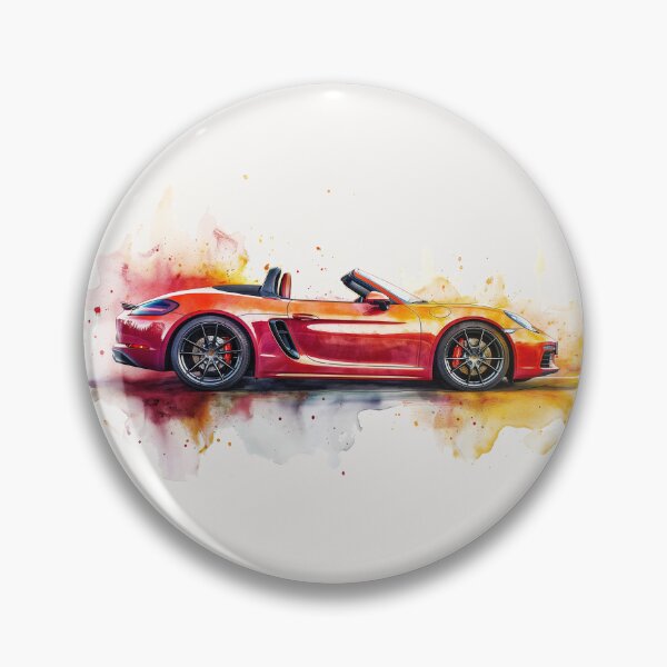 Item preview, Red Side Boxster 981 watercolor painting designed and sold by blackdogshop.
