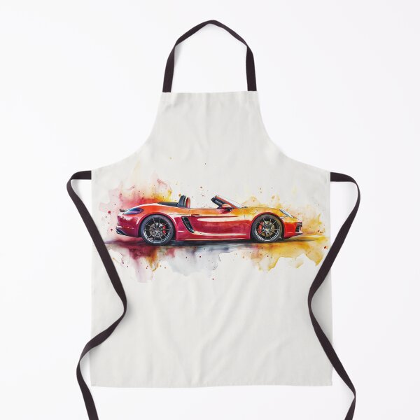 Item preview, Red Side Boxster 981 watercolor painting designed and sold by blackdogshop.