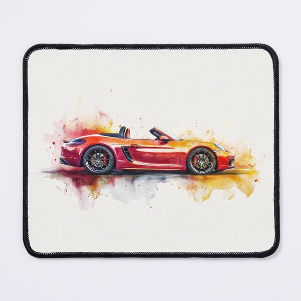 Item preview, Red Side Boxster 981 watercolor painting designed and sold by blackdogshop.