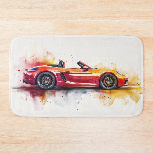 Item preview, Red Side Boxster 981 watercolor painting designed and sold by blackdogshop.