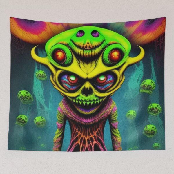 Item preview, Trippy Psychedelic Monster Roller Skater designed and sold by TheDarkWardrobe.
