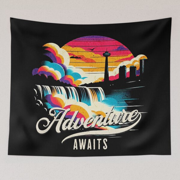 Item preview, Adventure Awaits Niagara Falls Vintage Design designed and sold by RedDesignSyc.