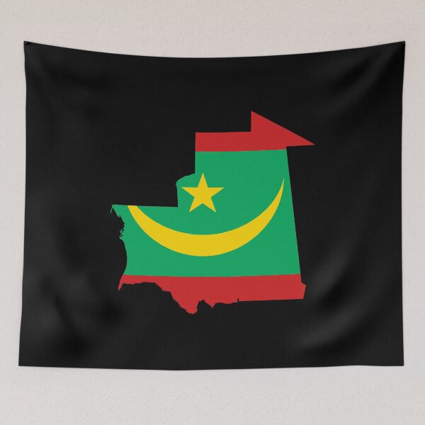 Item preview, Flag Map of Mauritania designed and sold by feether-store.
