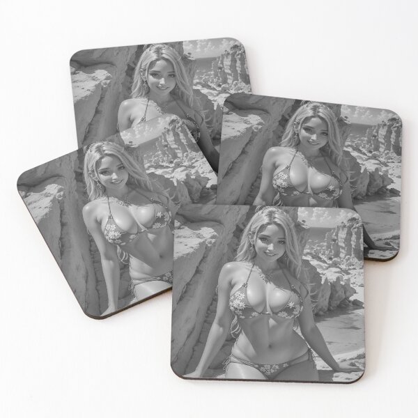 Item preview, Beautiful girl at the beach in black and white retro urban style designed and sold by Carlos Gudino.