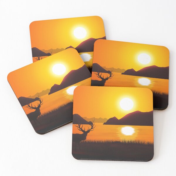 Item preview, Elk over a lake in the sunset designed and sold by BTFshops.