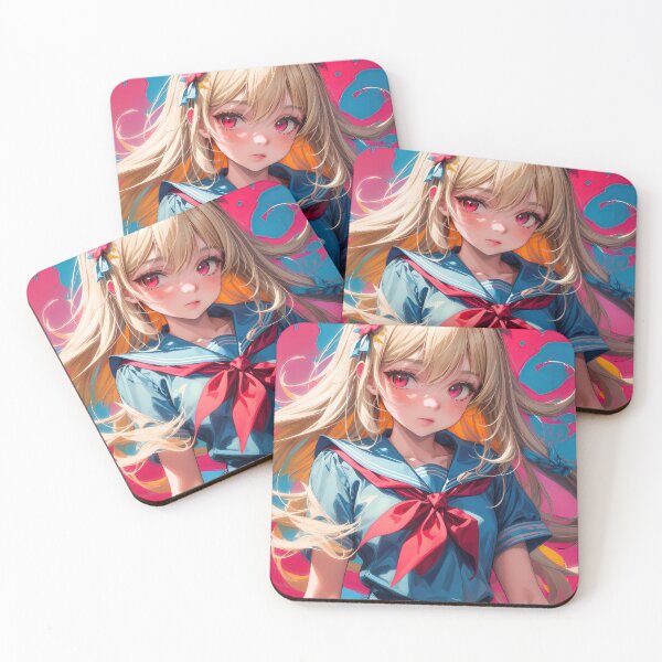 Item preview, Anime schoolgirl colorful portrait art designed and sold by TheArtistOf2022.