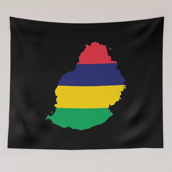 Item preview, Flag Map of Mauritius  designed and sold by feether-store.