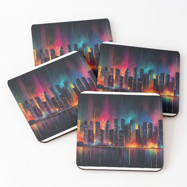 Item preview, Dazzling Metropolis: An Abstract Urban Symphony designed and sold by ArtComixHaven.