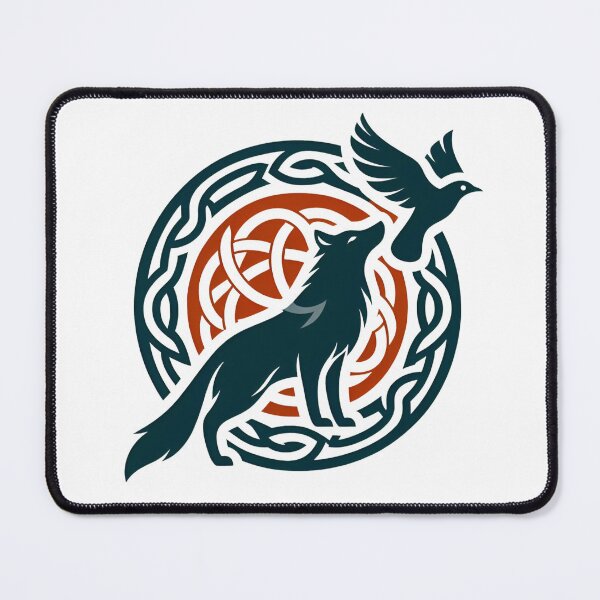 Item preview, Celtic "Wolf & Bird" designed and sold by MusesWhispers.