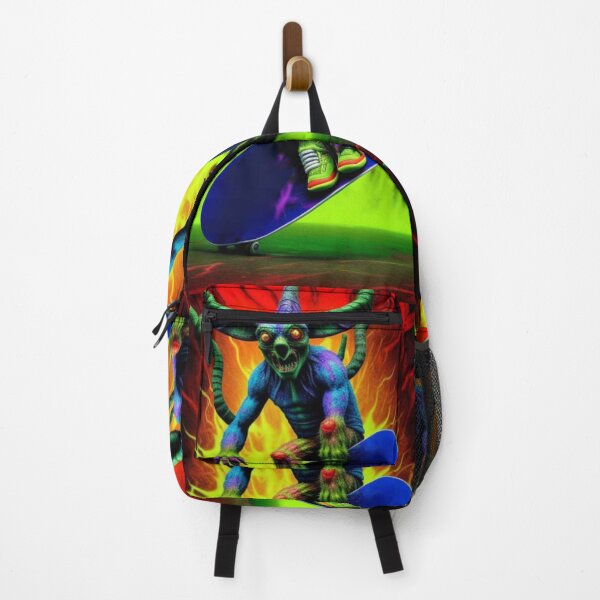 Item preview, Trippy Psychedelic Monster Skateboarder designed and sold by TheDarkWardrobe.