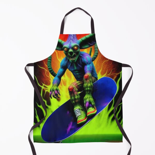 Item preview, Trippy Psychedelic Monster Skateboarder designed and sold by TheDarkWardrobe.