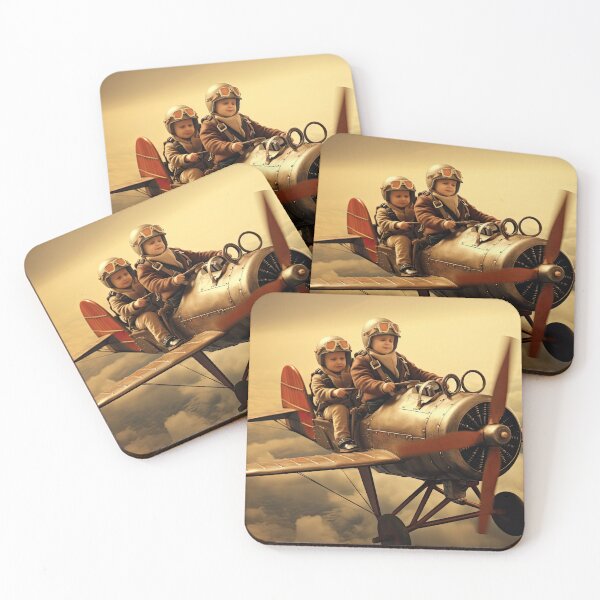 Item preview, Vintage Airplane Twins designed and sold by Hawk Lake Art.