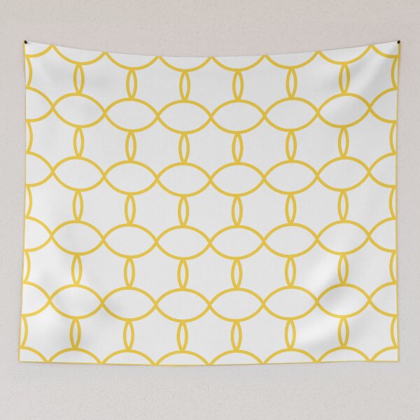 Item preview, Saffron Yellow Geometric Designs On White Background designed and sold by burbankdesigns.