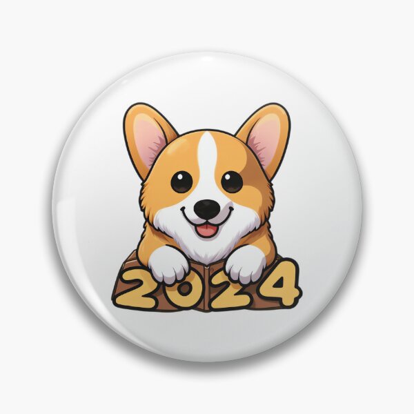 Artikelvorschau, Corgi Cutie: Wünsche für ein glückliches 2024 entworfen und verkauft von EpicPaws.