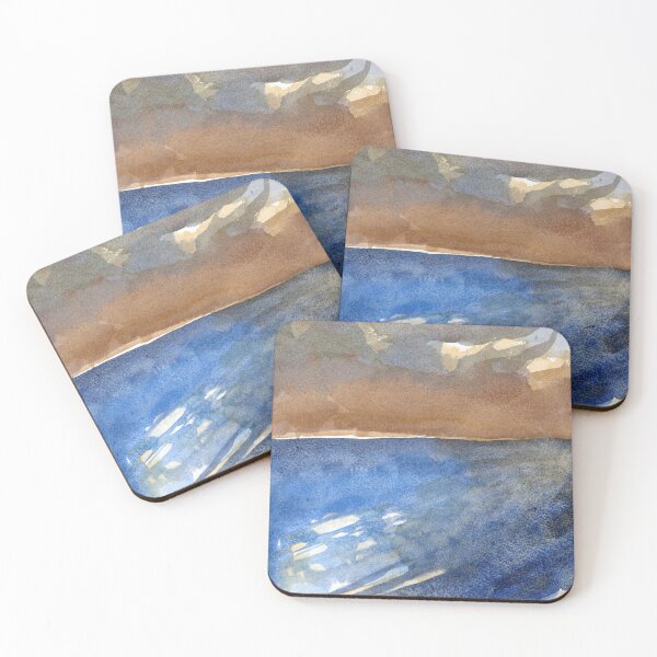 Item preview, Abstract Seascape, Textural Watercolor Horizon - Art Print designed and sold by Lauren Tregenza Fine Art.