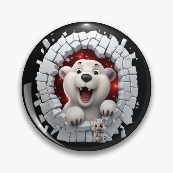 Item preview, Polar bear peaking through hole in the wall designed and sold by LoneAngel.