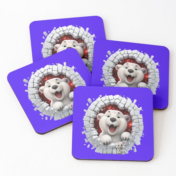 Item preview, Polar bear peaking through hole in the wall designed and sold by LoneAngel.