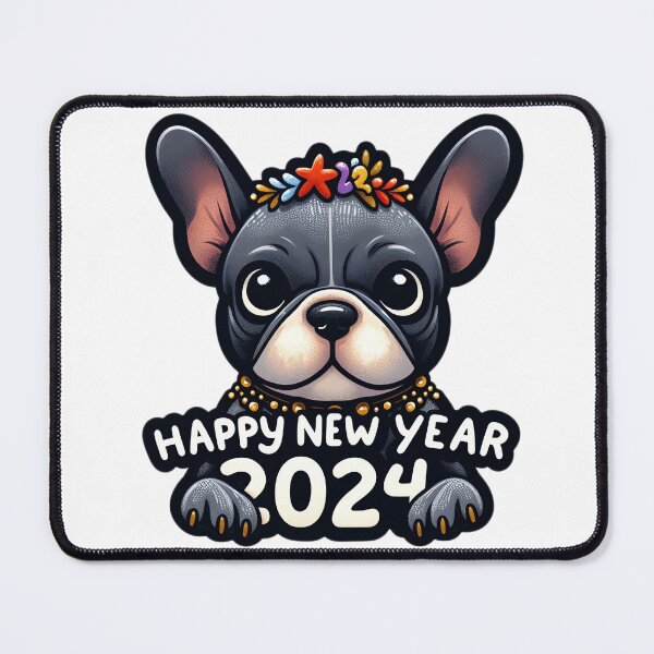 Item preview, Frenchie Joy: Happy 2024 Wishes in Full Swing! designed and sold by EpicPaws.