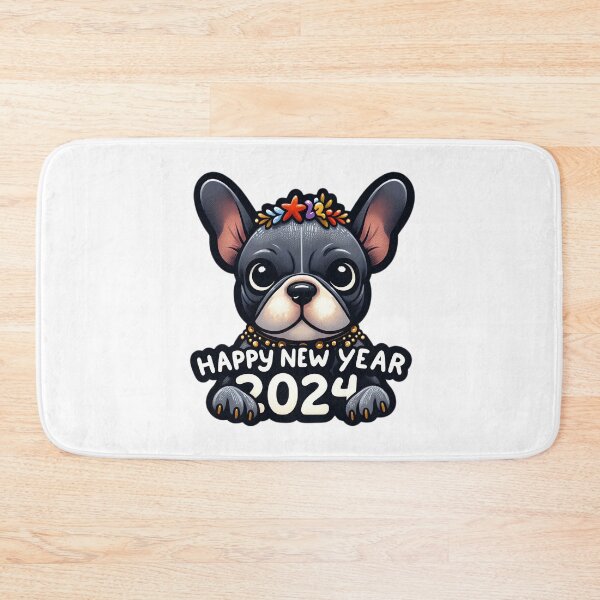 Item preview, Frenchie Joy: Happy 2024 Wishes in Full Swing! designed and sold by EpicPaws.