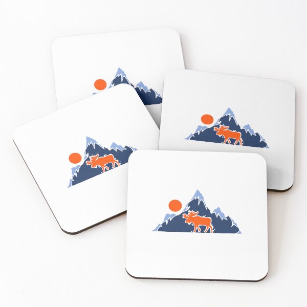 Item preview, Mountain Moose Sunset Print designed and sold by SpaceClub.