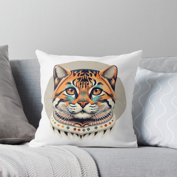 Item preview, Retro Bengal Cat Floral Wild Flowers designed and sold by ArtFromBeyond.