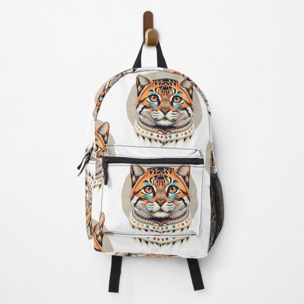 Item preview, Retro Bengal Cat Floral Wild Flowers designed and sold by ArtFromBeyond.