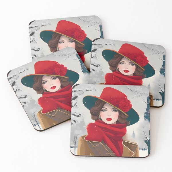 Item preview, Scarlet Ice Queen, A Parisian Winter Fantasy - No.3 Marlène designed and sold by BALMYPRINTEMPS.