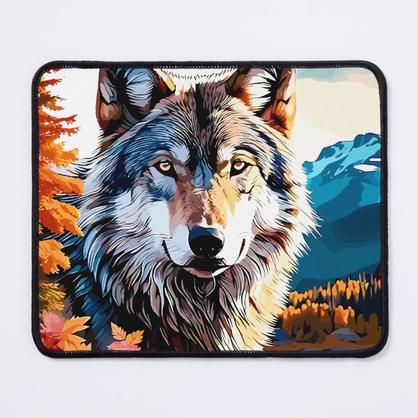 Item preview, Double exposure of a wolf and a mountain designed and sold by SnapStix.
