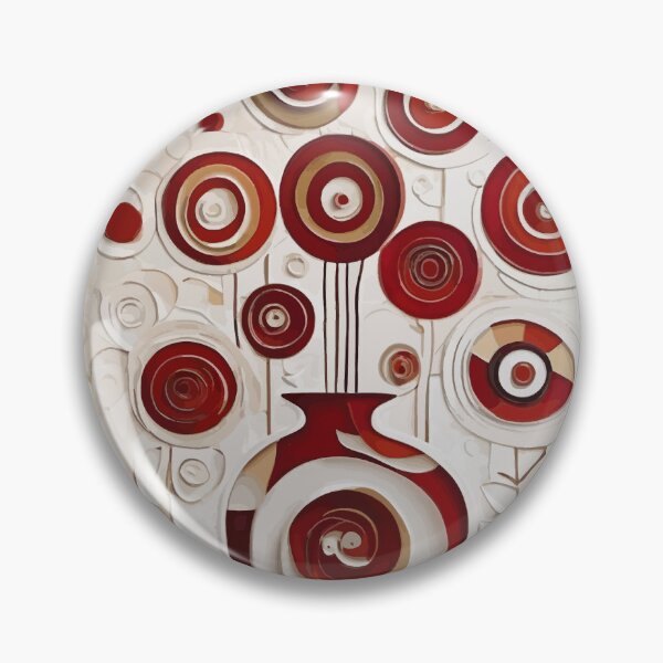 Item preview, Gustav Klimt Red Gold White Abstract Flowers in Swirly Vase designed and sold by Vicky Brago-Mitchell®.