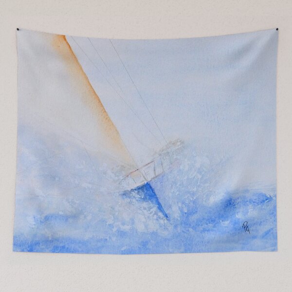 Item preview, Blue Yacht - Watercolour designed and sold by Paul Gilbert.