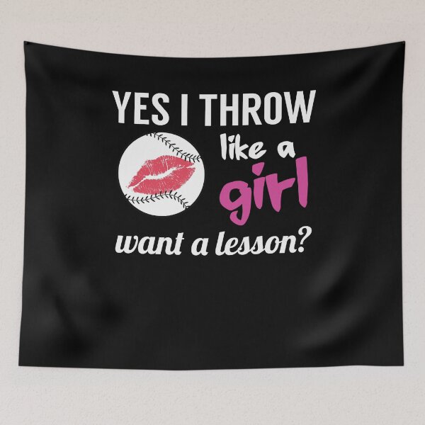 Item preview, Yes I Throw Like A Girl Softball Soft Ball Player  designed and sold by Kieran Abbott.