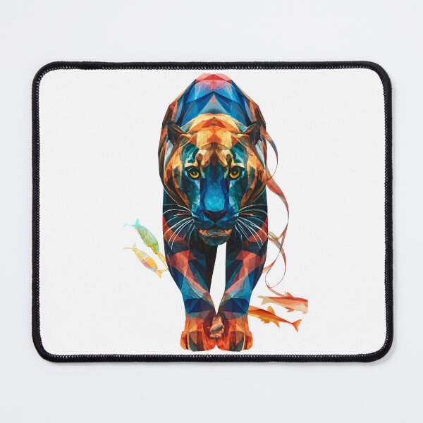 Item preview, Geometric Majesty - Multicolored Polygonal Panther Art designed and sold by Sakshi Jha.