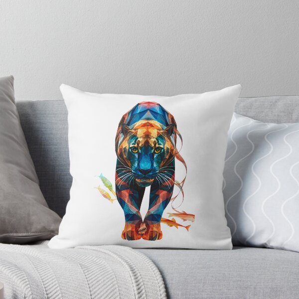 Item preview, Geometric Majesty - Multicolored Polygonal Panther Art designed and sold by Sakshi Jha.