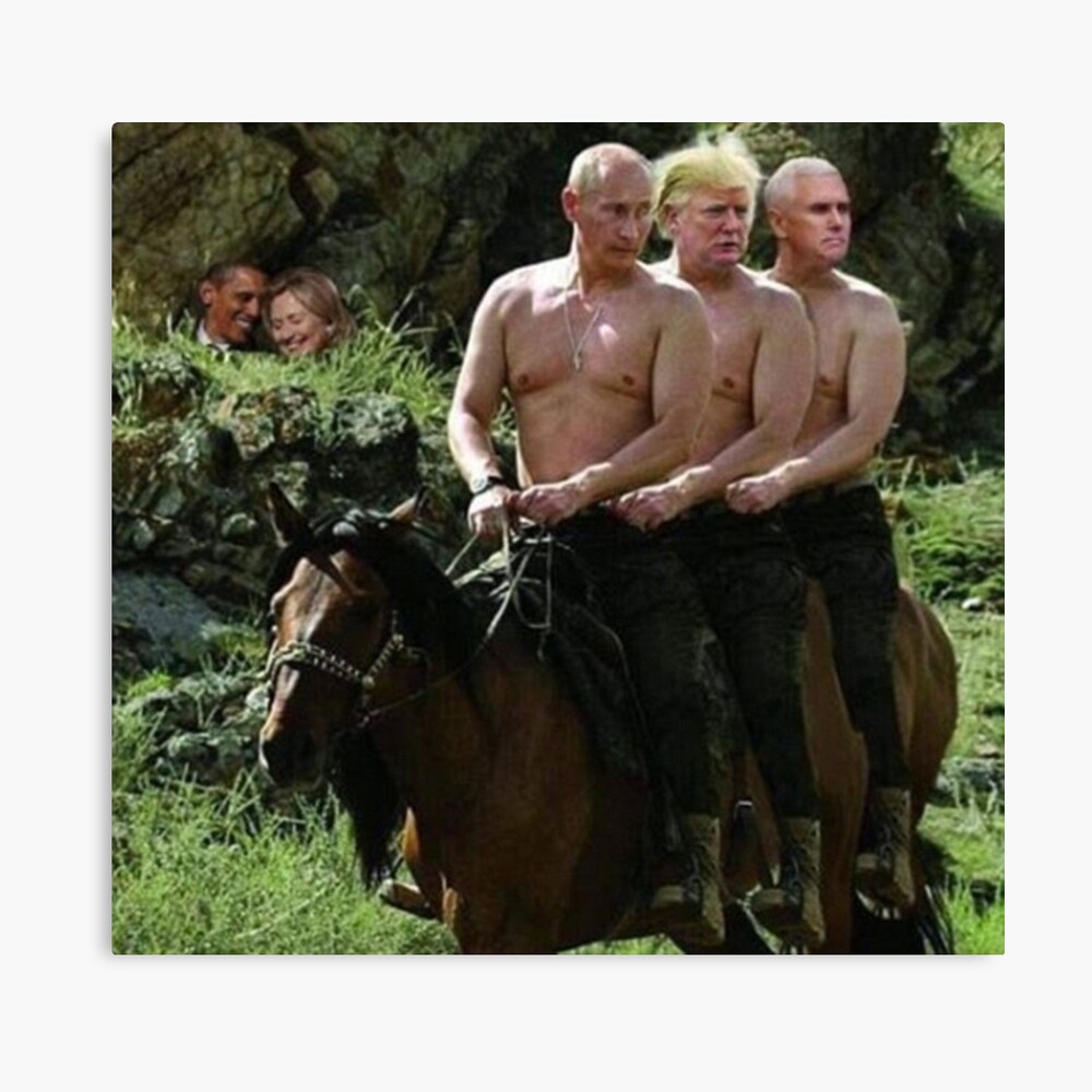 "Donald Trump Vladimir Putin Mike Pence Ride Pferd ...